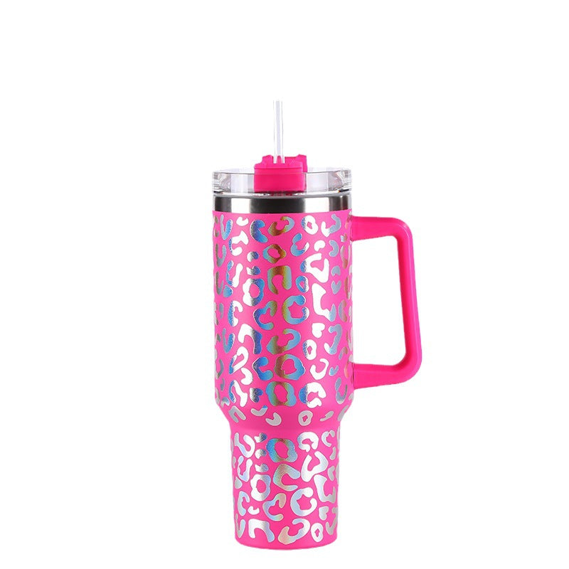 Wholesale Tumbler Ice Bullies Cup  Leopard Print Thermos Cup Straw Cup 40OZ Car Cup Ice Cup